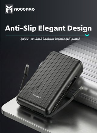 20000mAh Trunk series magnetic wireless power bank  22.5W super-charging, two built-in cables with 15W wireless charging, 3 external ports 1 Type-C and 1 Type-A, and a Lightning port. black - view 5